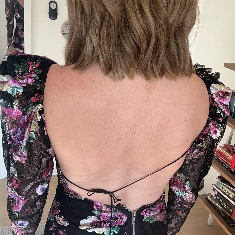For Love And Lemons Backless Floral Lace Dress XS - Picture 3 of 8